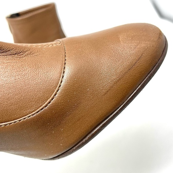 SERGIO Rossi Virginia Brown Stretch Leather Ankle Boots Size 37/7 - Picture 13 of 13